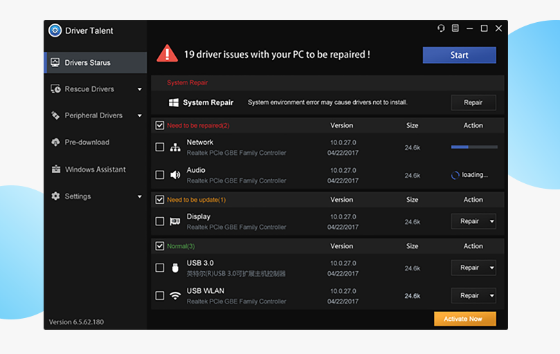 The tool shows results of junk files and outdated drivers. Getting a paid version supposedly should help to fix those issues and improve the performance