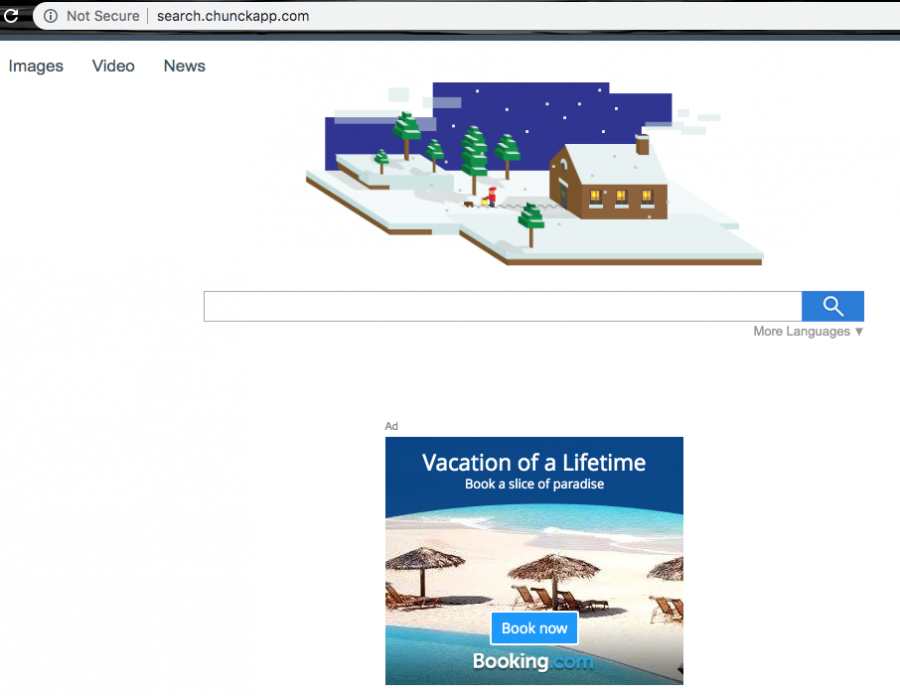 Search.chunckapp.com is a browser hijacker that might deliver certain ads, for example, from booking.com