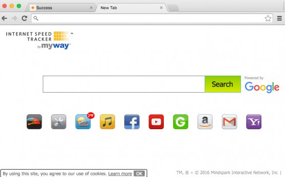 The PUP is able to hijack the web browser's default search provider, homepage, and new tab URL bar