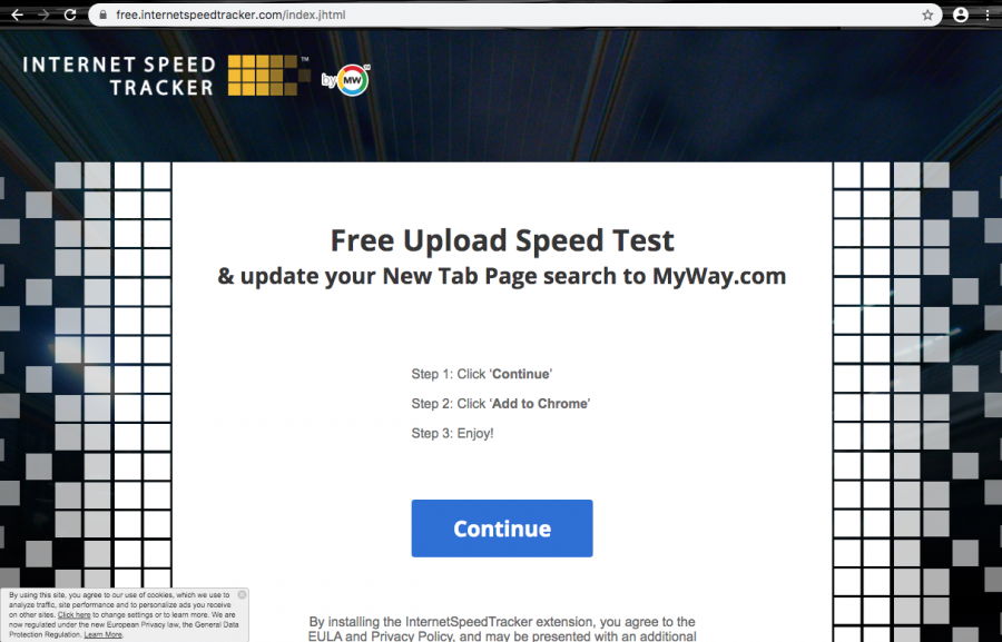 The app offers to check the Internet speed in exchange for hijacking browser settings
