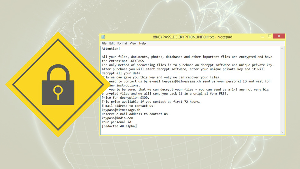 KeyPass ransomware can customize the encryption process and lead its victims to a greater data loss snapshot